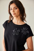 PERUZZI S26180 3D FLOWER TOP BLACK