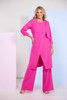 Kate Cooper KCS26151 Round neck tunic top with shoulder bow detail Hot Pink (49)
