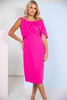 Kate Cooper KCS26155 Plain dress with pleated bow cape Hot Pink (49)