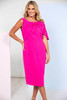 Kate Cooper KCS26155 Plain dress with pleated bow cape Hot Pink (49)