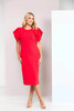Kate Cooper KCS26159 Dress with box pleated frill effect sleeve  Poppy Red (42)