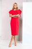 Kate Cooper KCS26159 Dress with box pleated frill effect sleeve  Poppy Red (42)