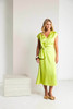Kate Cooper KCS26154 Wrap bust dress with frill at side Lime (58)