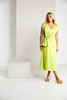 Kate Cooper KCS26154 Wrap bust dress with frill at side Lime (58)