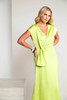 Kate Cooper KCS26154 Wrap bust dress with frill at side Lime (58)