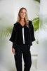 NAYA NAS26196 Drawstring hem zip jacket with contrast front section with pocket Black/White 901