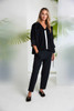 NAYA NAS26196 Drawstring hem zip jacket with contrast front section with pocket Black/White 901