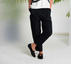 NAYA NAS26129 Elastic waist trouser with patch pocket and seams Black/White 901