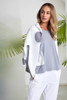 NAYA NAS26143 Placement print round neck top Dove/White 831
