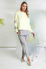 NAYA NAS26214 Hooded top with contrast cuff and front neckline Lemon 37