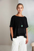 NAYA NAS26169 Square shape top with contrast  fabric bands Black  09
