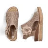 Rieker 63791-60 Over 50mm - Smooth sole - Heel/Wedge Zipper Ladies' sandals