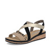 Rieker V3663-92 From 30-50mm - Smooth sole - Heel/Wedge bur-fastener Ladies' sandals
