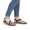 Rieker V3663-92 From 30-50mm - Smooth sole - Heel/Wedge bur-fastener Ladies' sandals
