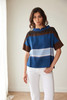 PERUZZI S26206 MULTI STRIPE TOP BLUE/BRN