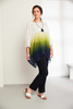 ORA Clothing ORS26132 Tie dyed tunic top with dipped hemline Kiwi