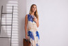 NAYA Mesh Leaf Print Waisted Dress - NPA26246