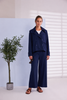 NAYA Wide-Leg Flared Trousers with Seam Detail - Navy