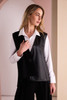 NAYA NAW26186 Waistcoat With Leatherette Panel And Trim Detail At Front