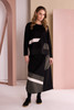 NAYA NAW26172 Drawstring Hem Skirt With Color Angled Panels At Hemline
