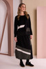 NAYA NAW26172 Drawstring Hem Skirt With Color Angled Panels At Hemline