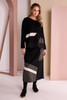 NAYA NAW26172 Drawstring Hem Skirt With Color Angled Panels At Hemline