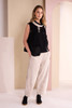 NAYA NAW26245 Sleeveless Placement Print Top With Corded Band At Neckline