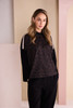 NAYA NAW26312 Animal Print Top With Collar And Contrast Sleeve