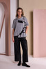 NAYA NAW26204 Brush Stroke Print Square Shape High Neck Top