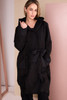 NAYA NAW26161 Jaquard Section Coat With Ring Tie Detail At Front