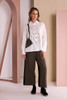 NAYA NAW26262 Specked Placement Print Shirt With Gathered Color Trim