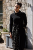W26138 SPLASH PRINT DRESS BLACK