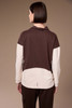 W26113 COLOUR BLOCK TOP BRN/ECRU