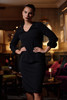 W26129 FRILL SLEEVE DRESS BLACK