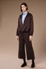 W26104 SATIN BLOUSON JACKET BROWN
