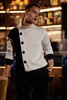 W26198 TWO TONE BUTTON TOP ECRU/BLK