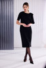 KATE COOPER KCAW26102 Shawl Neckline Dress With Short Sleeve