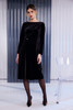 KATE COOPER KCAW26126 Velvet Dress With Pleated Detail @ Side With Trim