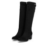 Rieker Y2050-01 Classic black knee-high boot with warm lining and sleek everyday styling.