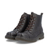 Rieker 78202-25 Black lace-up ankle boot with chunky sole, hiking-inspired styling and textile lining.