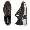 Rieker N6314-25 Nougat comfort trainer with metallic accents, chunky white sole and zip/lace combination.