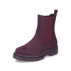Rieker 91580-30 Burgundy ankle boot with warm lining, side zip and lightweight sole.