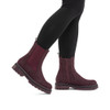 Rieker 91580-30 Burgundy ankle boot with warm lining, side zip and lightweight sole.