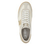 Rieker W4000-81 Retro-inspired ladies trainer in off-white with gold accents and contrasting sole. Casual everyday fashion trainer.