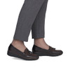 Rieker 53771-25 Brown leather comfort loafer with elastic gussets and lightweight walking sole.