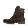 Rieker 79525-25 Brown waterproof hiking-inspired ankle boot with padded collar, rugged outsole and lace fastening.
