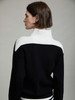 Skatie S97K13BLK Bicolor buttoned collar sweater