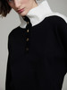 Skatie S97K13BLK Bicolor buttoned collar sweater
