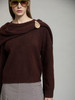 Skatie S209K02WND Sweater with gold brooch scarf