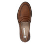 Remonte D0F05-24 Classic women's leather loafer in muskat brown with a low stacked heel, penny loafer strap detail and cushioned sole. Smart casual style.